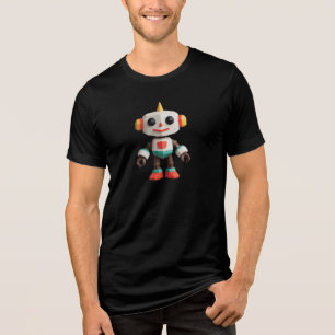 Söt Kawaii Robot T Shirt