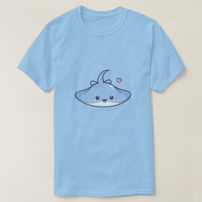 Söt Kawaii Rocka med Hjärta T Shirt (Design framsida)