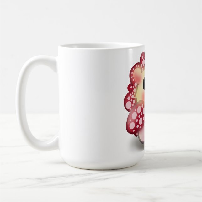 Söt Kawaii Röd Svamp Igelkott Svamp Konst Kaffemugg (Vänster)