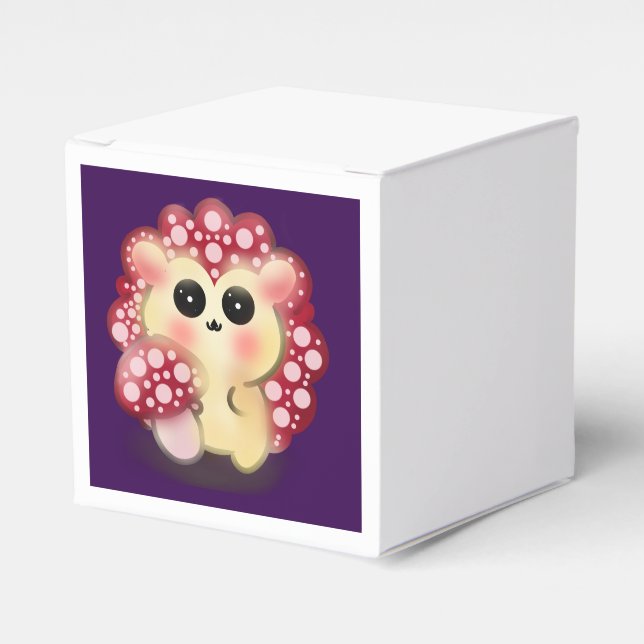 Söt Kawaii Röd Svamp Igelkott Svamp Konst Presentaskar (Framsidan Sidan)