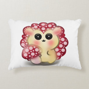 Söt Kawaii Röd Svamp Igelkott Svamp Konst Prydnadskudde