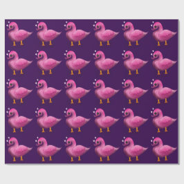 Söt Kawaii Rosa Anka & Hjärtan Nursery Art Presentpapper