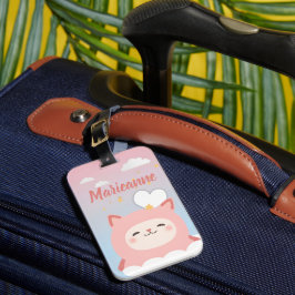 Söt Kawaii Rosa Katt Bagagebricka