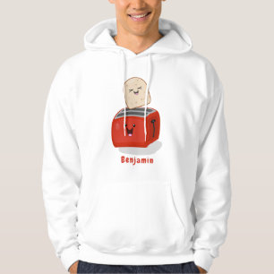 Söt kawaii rostat bröd och röd brödrost tecknad hoodie