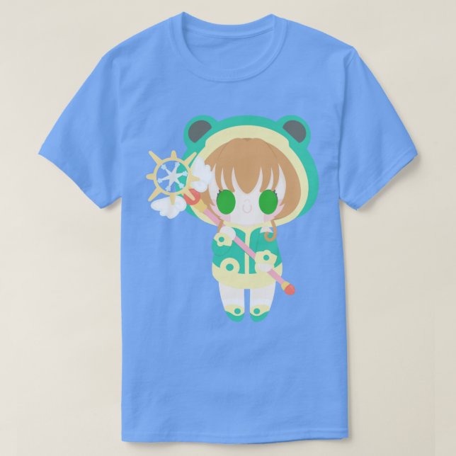 Söt kawaii sakura grodgroda t shirt (Design framsida)