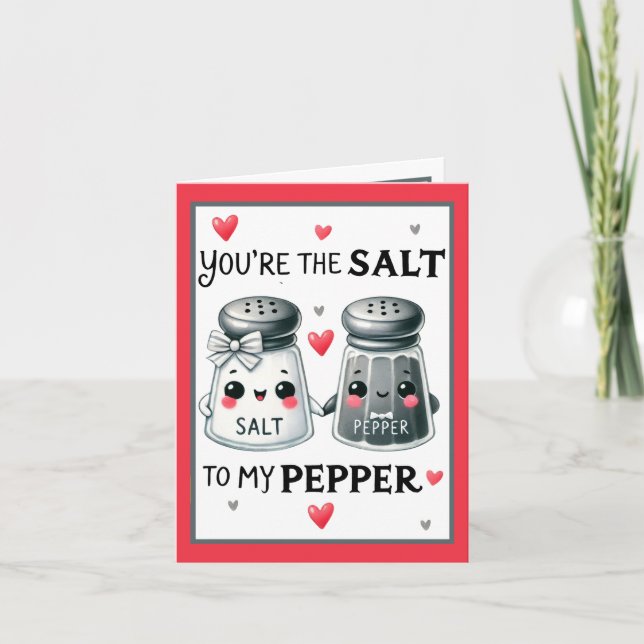 Söt Kawaii Salt och Peppar Tack Kort (Framsida)