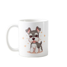 Söt Kawaii Schnauzer Valp Hund Konst