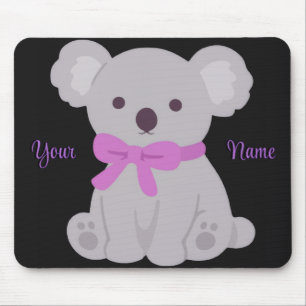 Söt Kawaii Sittande Koala Lila Anpassad Musmatta