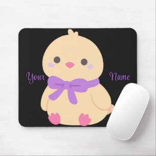 Söt Kawaii Sittande Kyckling Lila Slinga Anpassad Musmatta