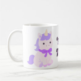 Söt Kawaii Sittande Lavendel Enhörning Mugg