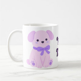 Söt Kawaii Sittande Lavendel Valp Mugg