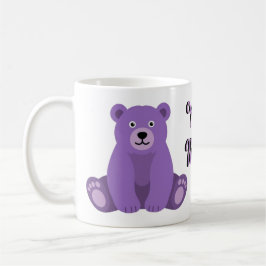 Söt Kawaii Sittande Lila Teddybjörn Mugg
