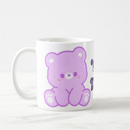 Söt Kawaii Sittande Pastell Lila Teddybjörn Mugg