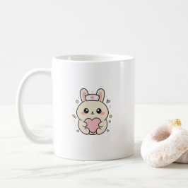 Söt Kawaii Sjuksköterska Kanin Mugg – Pastell Medi