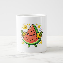 Söt Kawaii Skiva Av Vattenmelon Uppblåsbar Armdeka Jumbo Mugg
