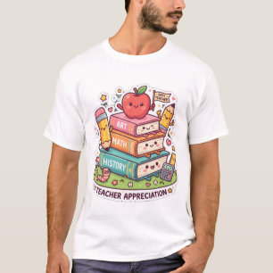 Söt Kawaii Skolböcker Lärarskattning T Shirt