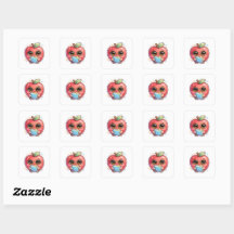 Söt Kawaii Smart Apple med Glasögon som Håller i B