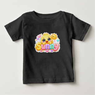 Söt Kawaii Solig Kyckling Namn Pastell Rosa Glittr T Shirt