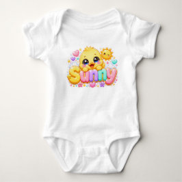 Söt Kawaii Solig Kyckling Namn Pastell Rosa Glittr T Shirt