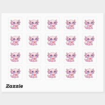 Söt Kawaii Sorglig Axolotl som Gråter med Brutna H