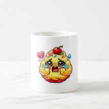 Söt Kawaii Sorglig Cupcake som Gråter med Trasig K