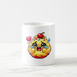 Söt Kawaii Sorglig Cupcake som Gråter med Trasig K Kaffemugg
