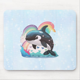 Söt Kawaii Späckhuggare Regnbågar Fjärilar Musmatta