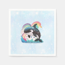 Söt Kawaii Späckhuggare Regnbågar Fjärilar Pappersservett