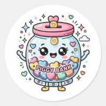 Söt Kawaii Spargris Välgörenhetsburk HjärtcoSticke