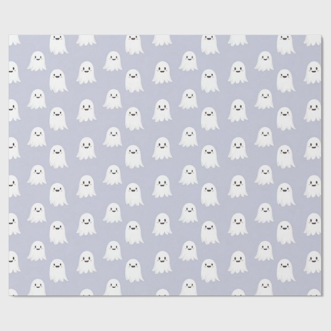 Söt Kawaii Spök Halloween Mönster Presentpapper (Platt)