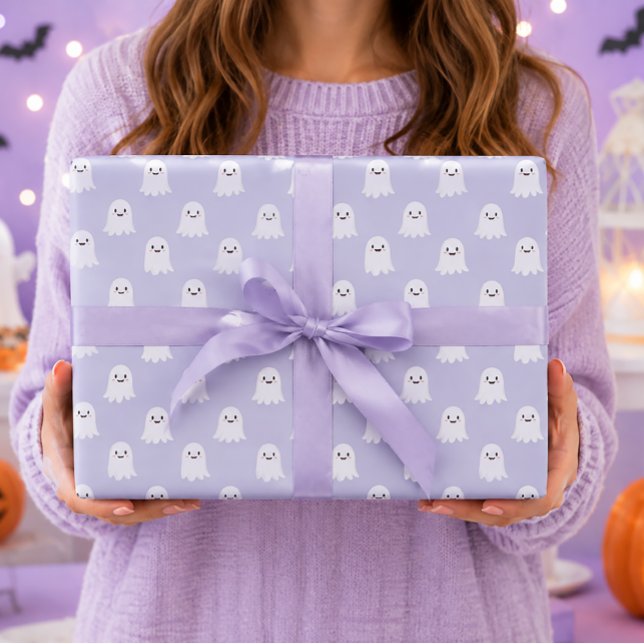 Söt Kawaii Spök Halloween Mönster Presentpapper (Skapare uppladdad)