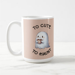 Söt Kawaii Spöke som Håller i Kaffe Vattenfärg  Kaffemugg
