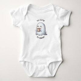 Söt Kawaii Spöke som Håller Kaffe Vattenfärg  T Shirt