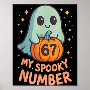Söt kawaii spökpumpa 67 meme rolig matematik poster