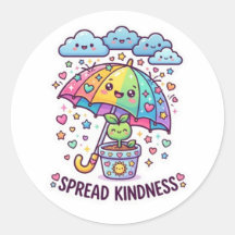 Söt Kawaii Sprid Vänlighet Paraply Söt PSticker
