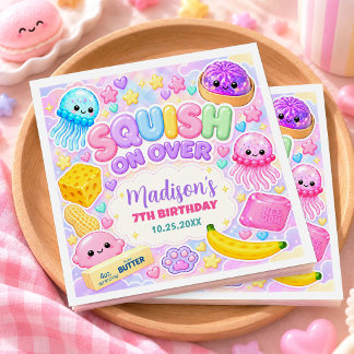 Söt Kawaii Squishies Flickfödelsedagsfest Pappersservett