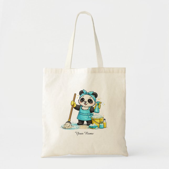 Söt Kawaii Städpandasticker Tygkasse (Framsidan)