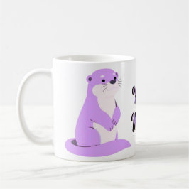 Söt Kawaii Stående Lila Havsutter Mugg