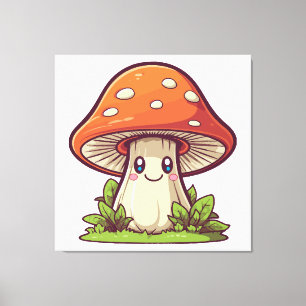 Söt kawaii stil, Svampplockning Canvastryck