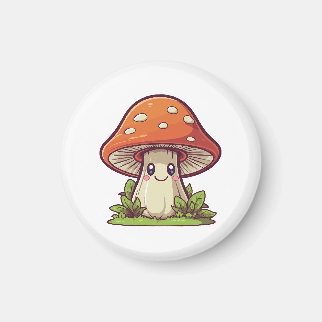 Söt kawaii stil, Svampplockning Magnet (Framsidan)