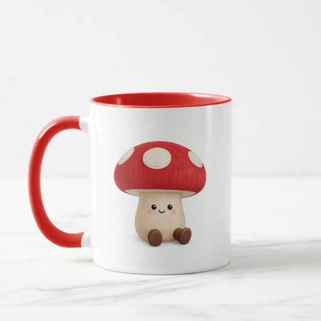 Söt Kawaii Svamp Kaffe Mugg (Vänster)