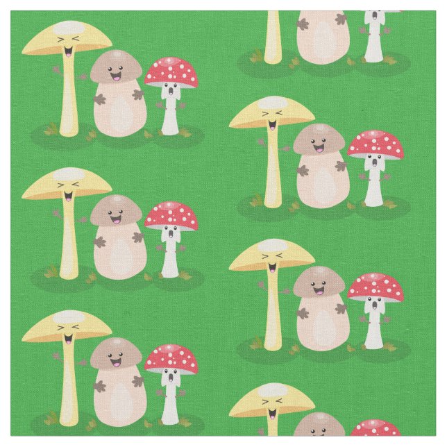 Söt kawaii svamp svamp paddsvamp tyg (Närbild)