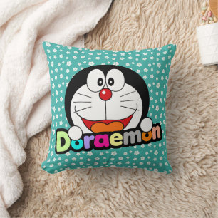 Söt Kawaii Svart Doraemon Anime Kudde