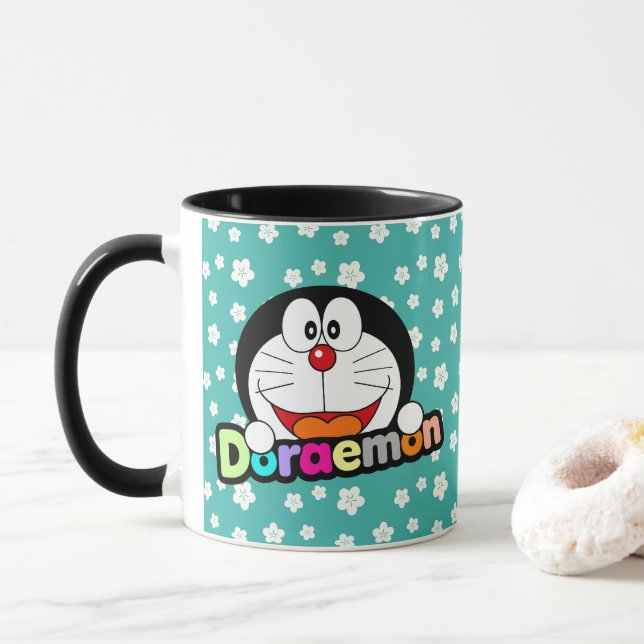 Söt Kawaii Svart Doraemon Anime Mugg (Med munk)