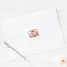 Söt Kawaii Tack Så Mycket Teddybjörn Pastell Pi