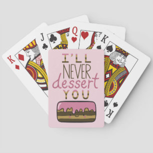 Söt Kawaii Tårta efterrätt med textillustration Casinokort