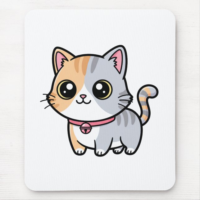 Söt Kawaii Tecknad Kattunge Maskot Musmatta (Framsidan)