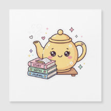 Söt Kawaii Tekanna Studie Anteckningar Journal Bok