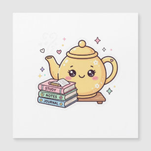 Söt Kawaii Tekanna Studie Anteckningar Journal Bok