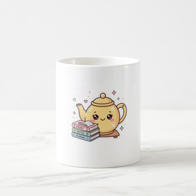 Söt Kawaii Tekanna Studie Anteckningar Journal Bok Kaffemugg (Center)
